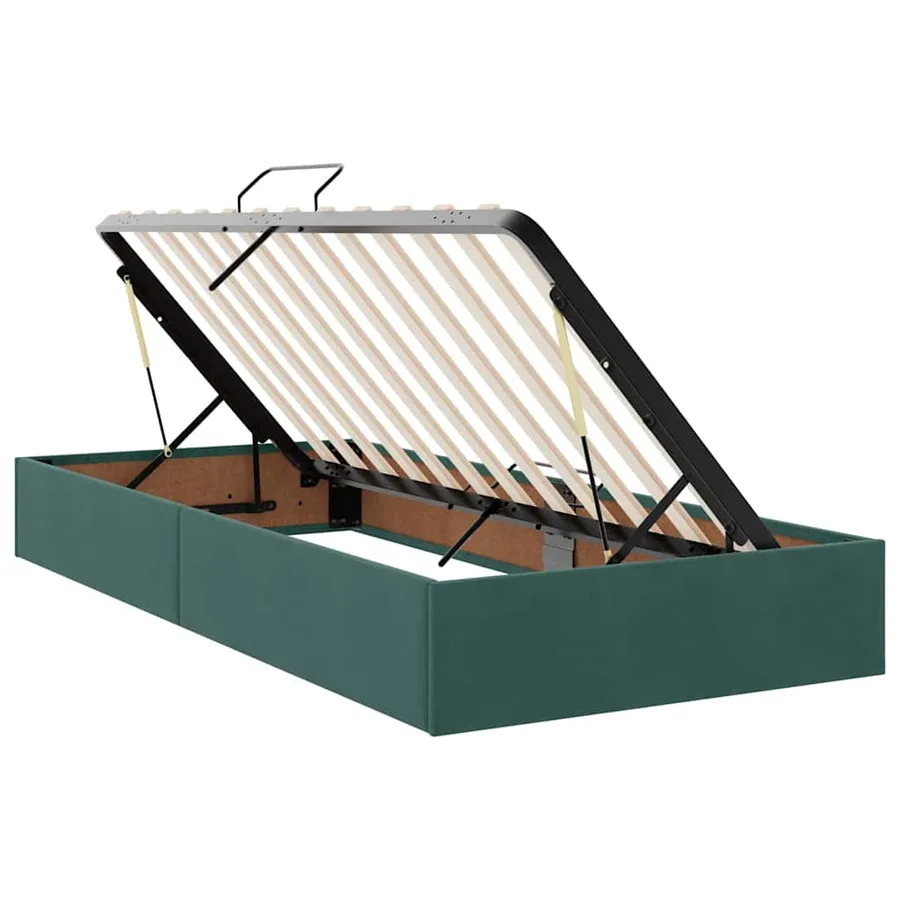 Lit de Rangement avec matelas Vert foncé 100 x 200 cm - 6
