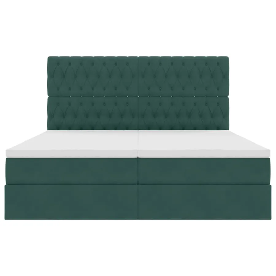 Lit de rangement LED avec matelas Vert foncé 200 x 200 cm - 11