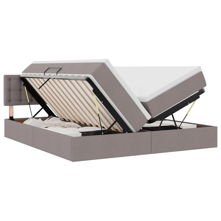 Lit de Rangement Taupe 200 x 200 cm Cuir synthétique - 2