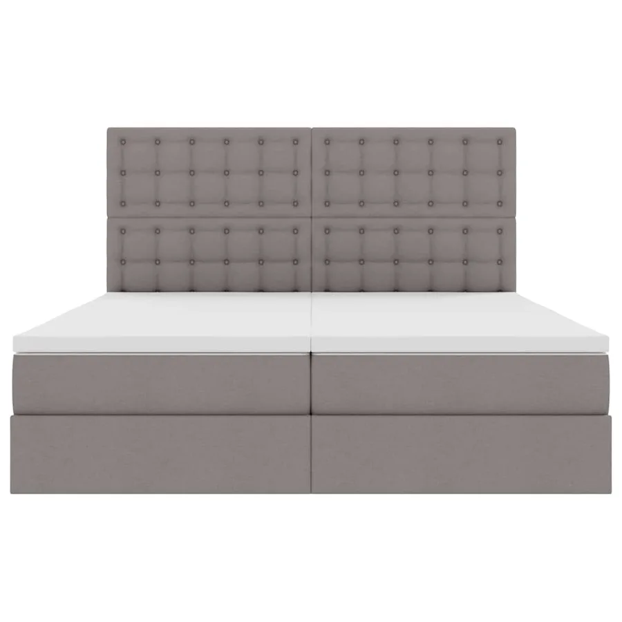Lit de rangement LED avec matelas Taupe 200 x 200 cm Tissu - 11