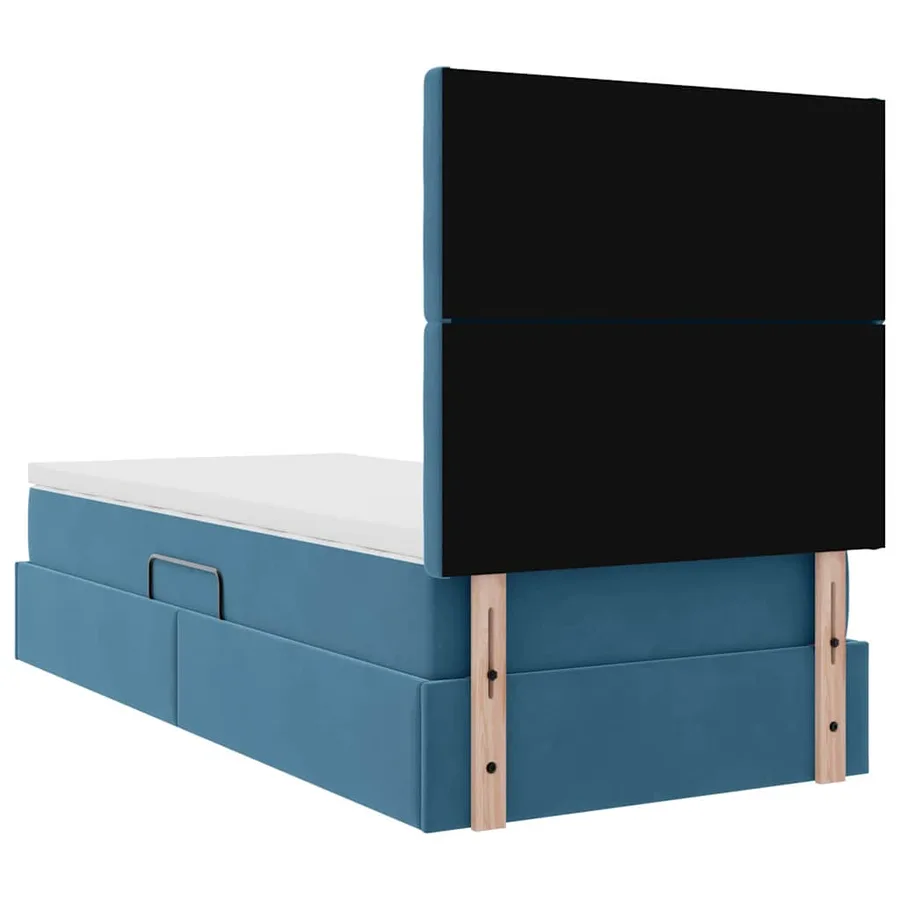 Lit de rangement LED avec matelas Bleu foncé 100 x 200 cm - 12