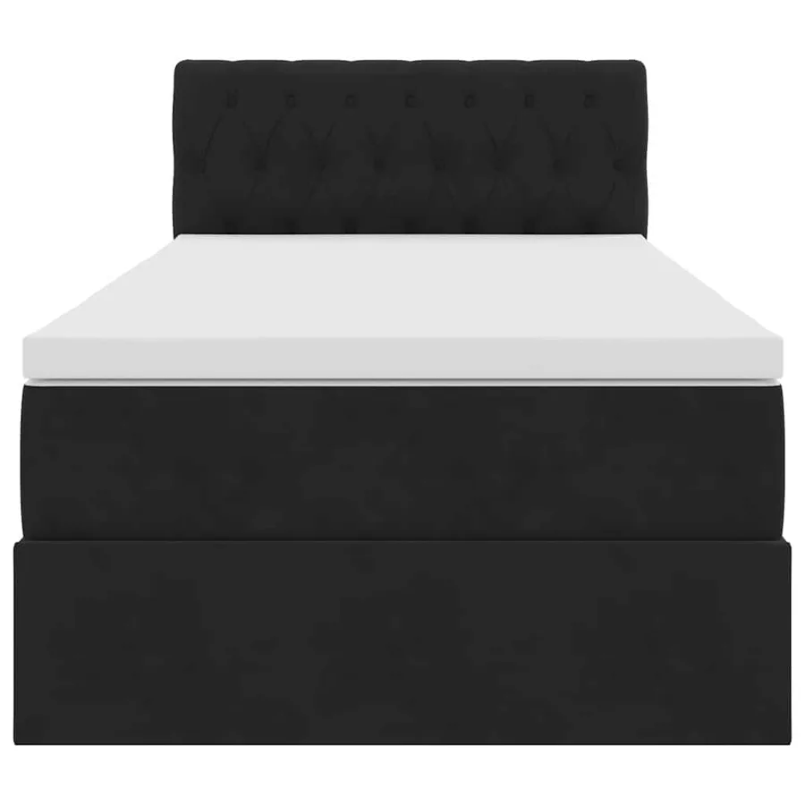 Lit de Rangement avec matelas Noir 100 x 200 cm Velours - 7