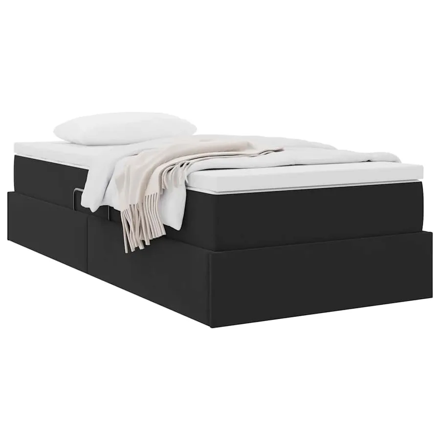 Lit avec rangement et matelas Noir 100 x 200 cm Velours - 3