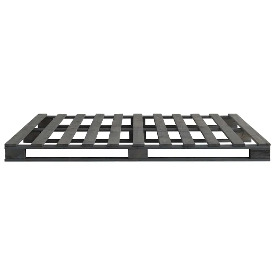 Cadre de lit de palette sans matelas gris 120x200cm bois massif - 4