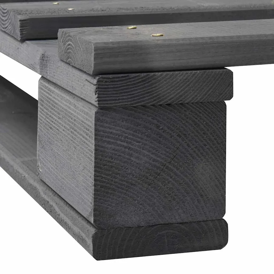 Cadre de lit de palette sans matelas gris 120x200cm bois massif - 6