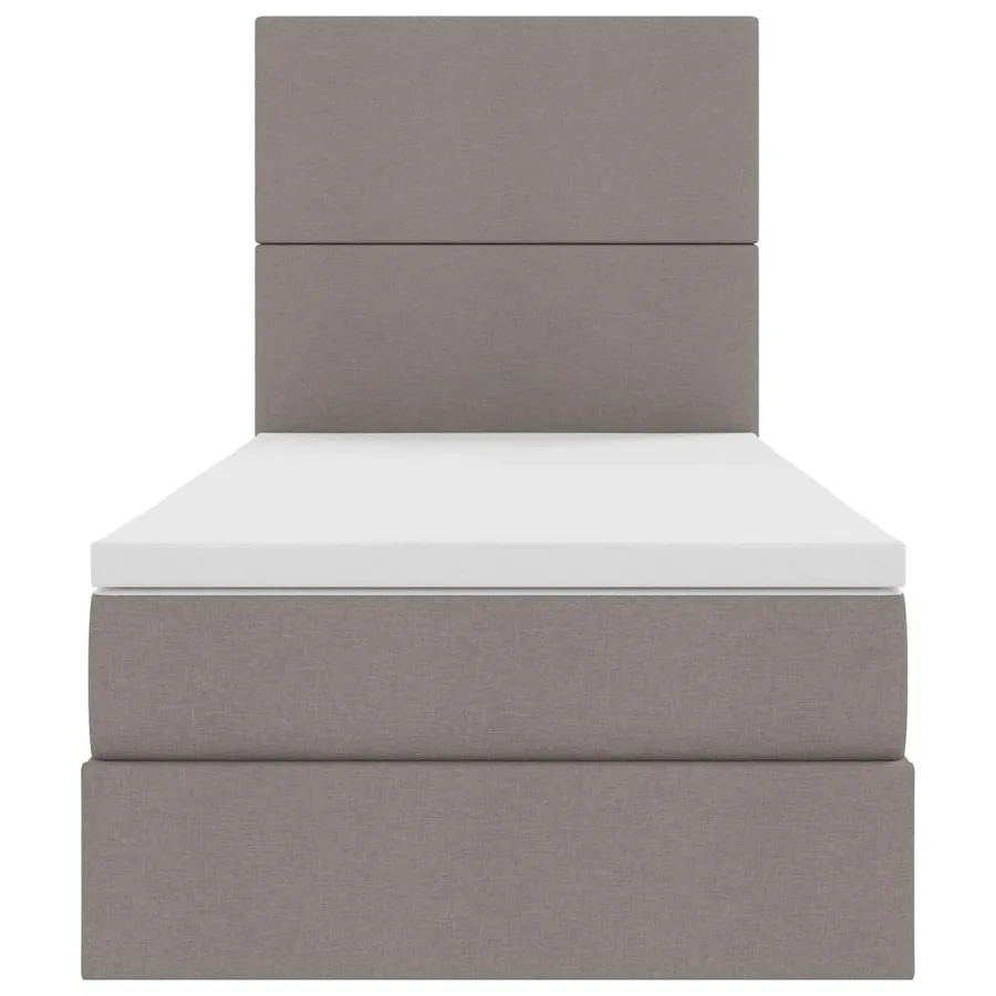 Lit avec rangement et matelas Taupe 100 x 200 cm tissu - 7