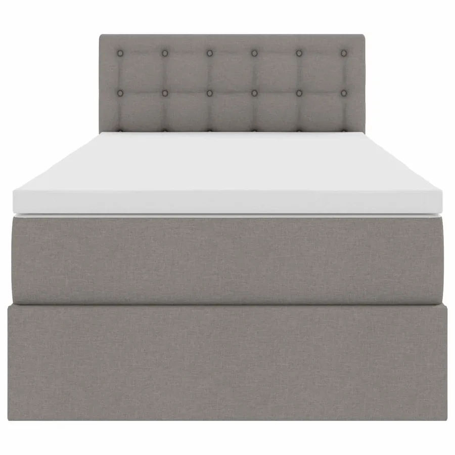 Lit avec rangement et matelas avec matelas Taupe 100 x 200 cm - 7