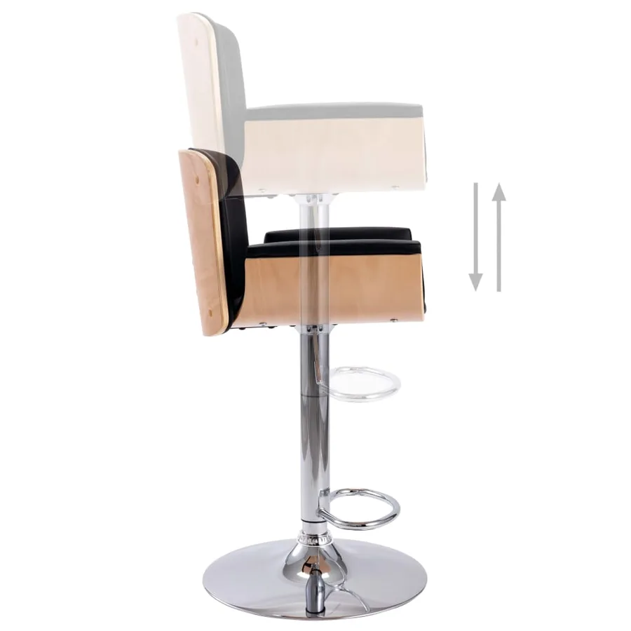 Tabouret de bar Noir Similicuir - 5