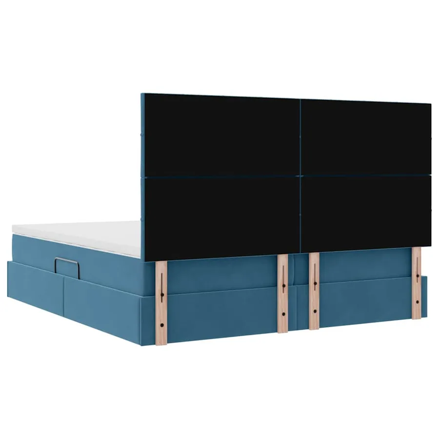 Lit de rangement LED avec matelas Bleu foncé 200 x 200 cm - 13