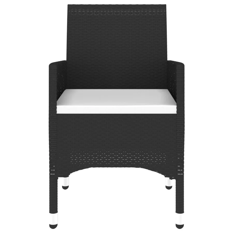 Ensemble à manger de jardin 3 pcs Résine tressée Noir - 6