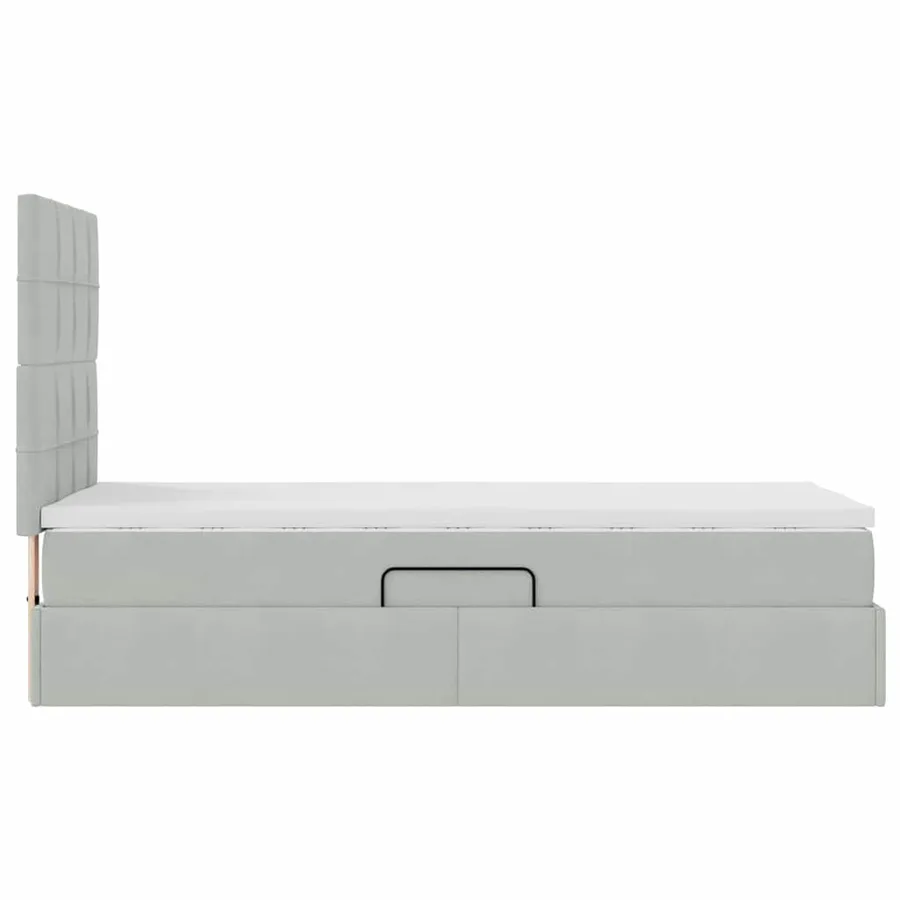 Lit de rangement LED avec matelas Gris clair 90 x 190 cm - 11