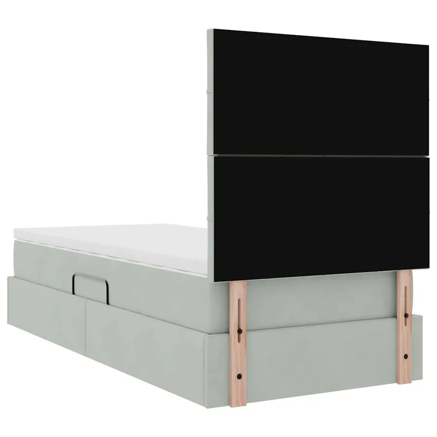 Lit de rangement LED avec matelas Gris clair 90 x 190 cm - 12