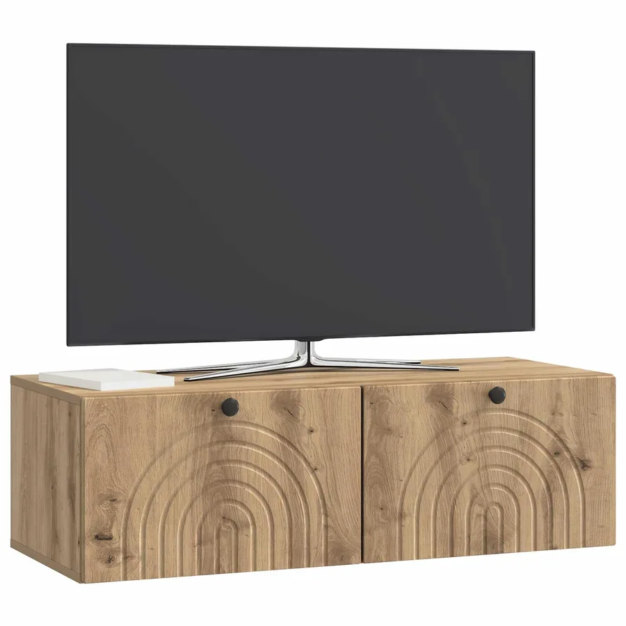 Meuble TV mural 99 x 41 x 30 cm Chêne artisanal - 3