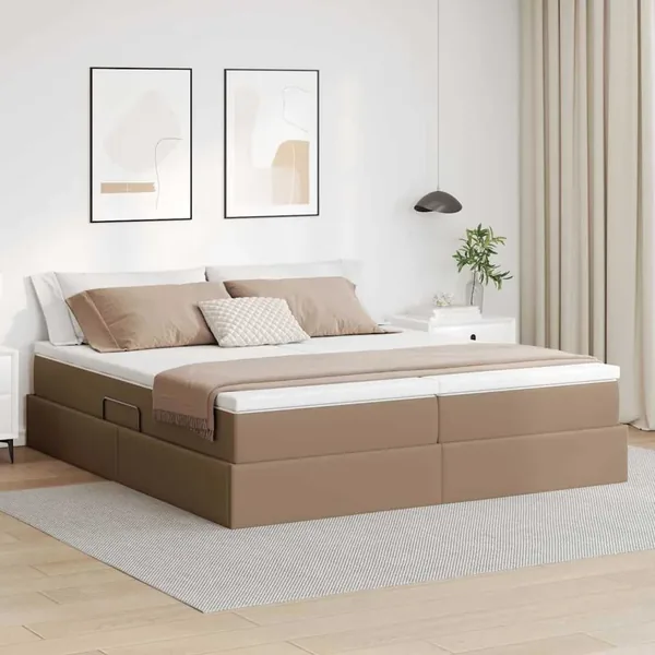 Lit avec rangement et matelas Cappuccino 180 x 200 cm