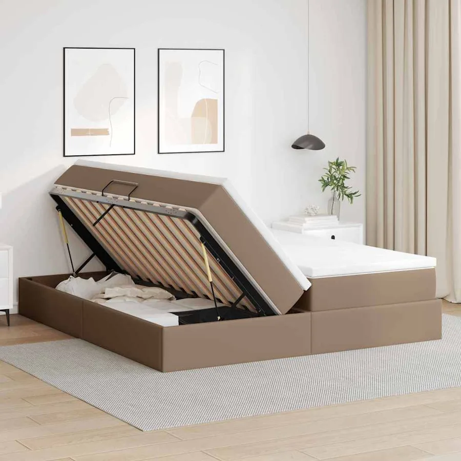 Lit avec rangement et matelas Cappuccino 180 x 200 cm - 4