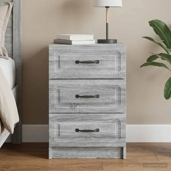 Cabinet de chevet avec tiroir Sonoma gris 43 x 41 x 63,5 cm
