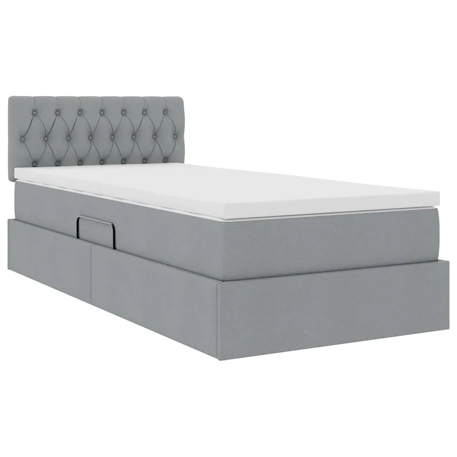 Lit avec rangement et matelas Gris clair 90 x 200 cm - 5