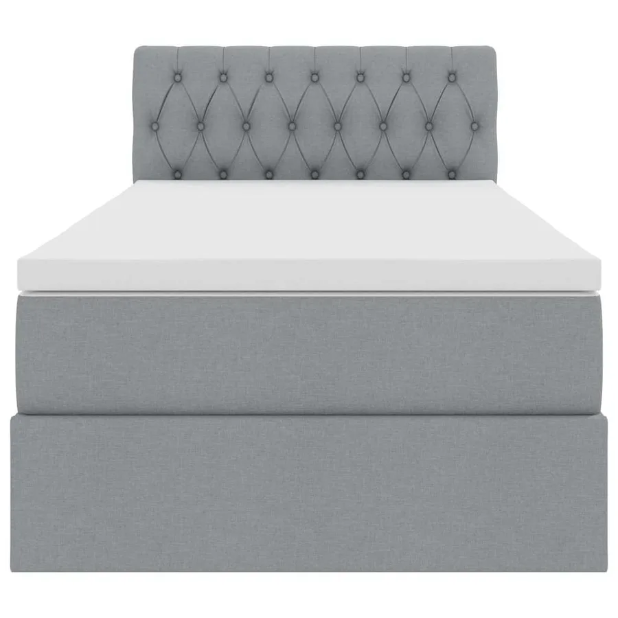 Lit avec rangement et matelas Gris clair 90 x 200 cm - 7
