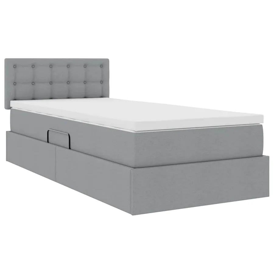 Lit avec rangement et matelas Gris clair 90 x 200 cm - 5