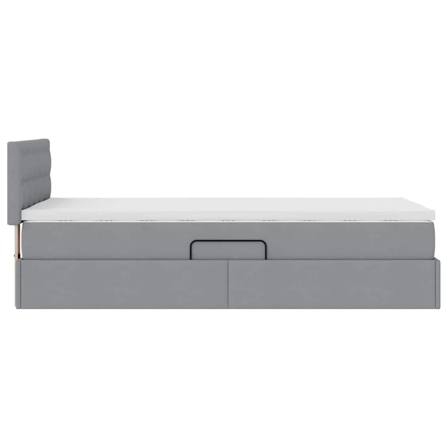 Lit avec rangement et matelas Gris clair 90 x 200 cm - 8