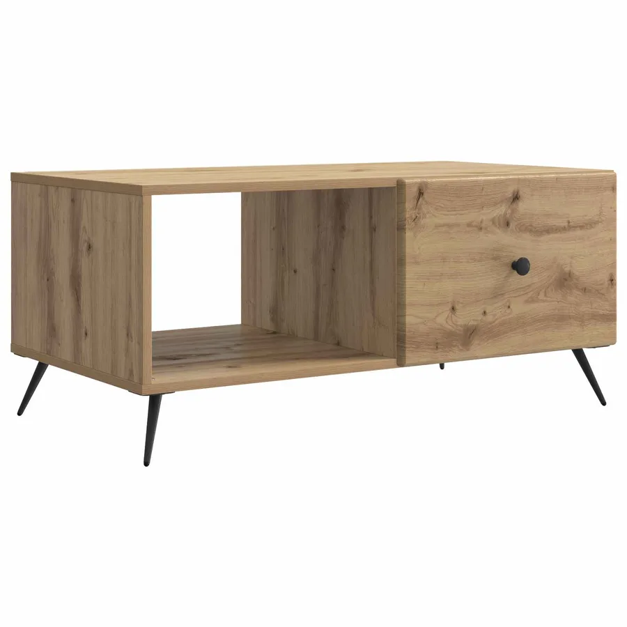 Table basse Chêne artisanal 90 x 50 x 40 cm Bois d'ingénierie - 2