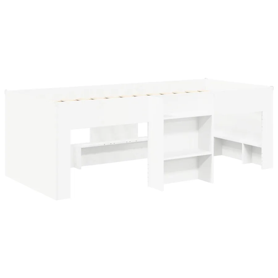 Lit avec Tunnel 3 pc Blanc et rouge Bois d'ingénierie - 4