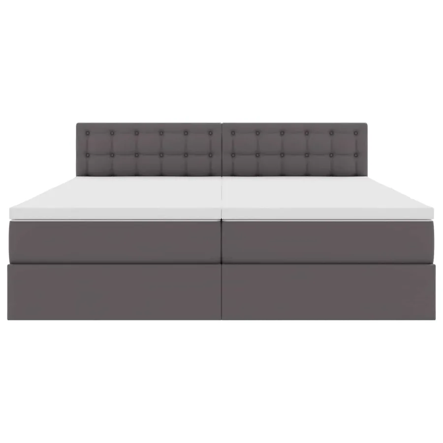 Lit avec rangement et LED Gris 180 x 200 cm Cuir synthétique - 11