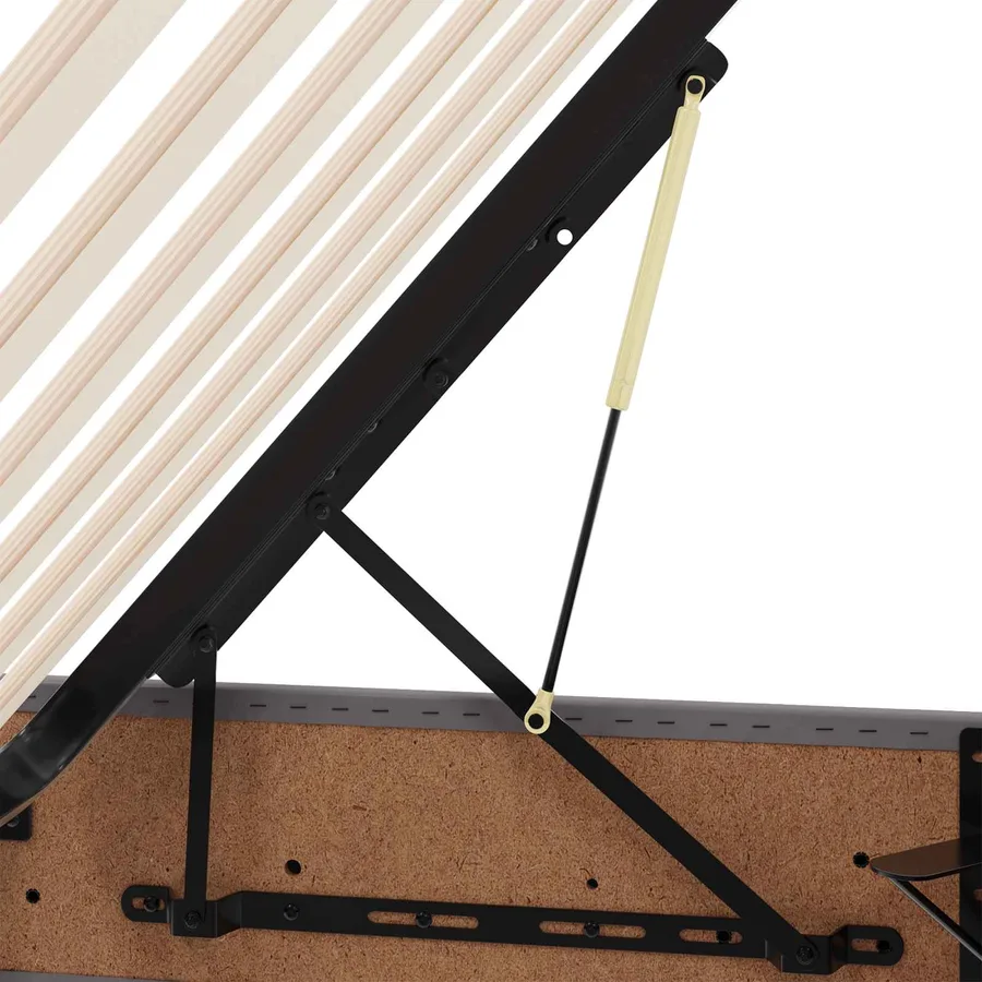 Lit avec rangement et LED Gris 180 x 200 cm Cuir synthétique - 15
