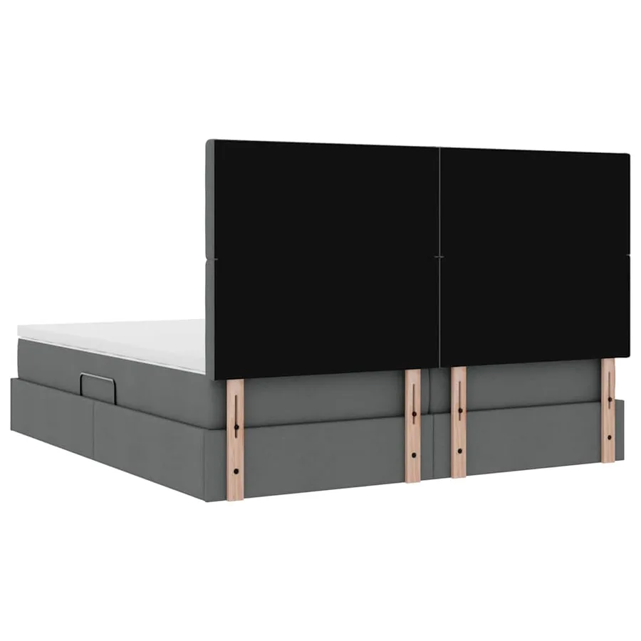 Lit de rangement LED avec matelas Gris foncé 180 x 200 cm Tissu - 13