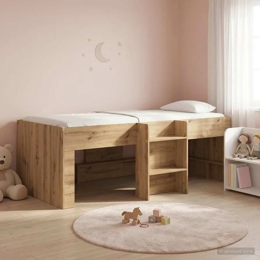 Cadre de Lit Élevé pour Enfants Chêne artisanal 75 x 190 cm - 3