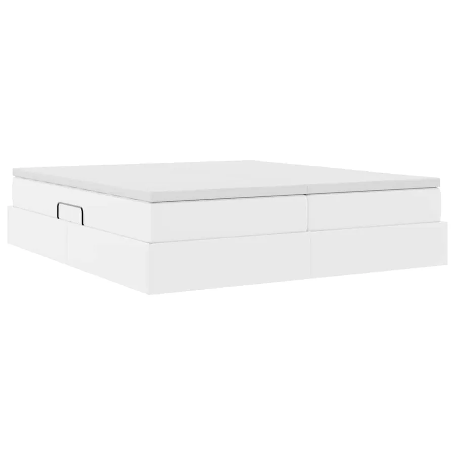 Lit avec rangement et matelas avec matelas Blanc 200 x 200 cm - 8