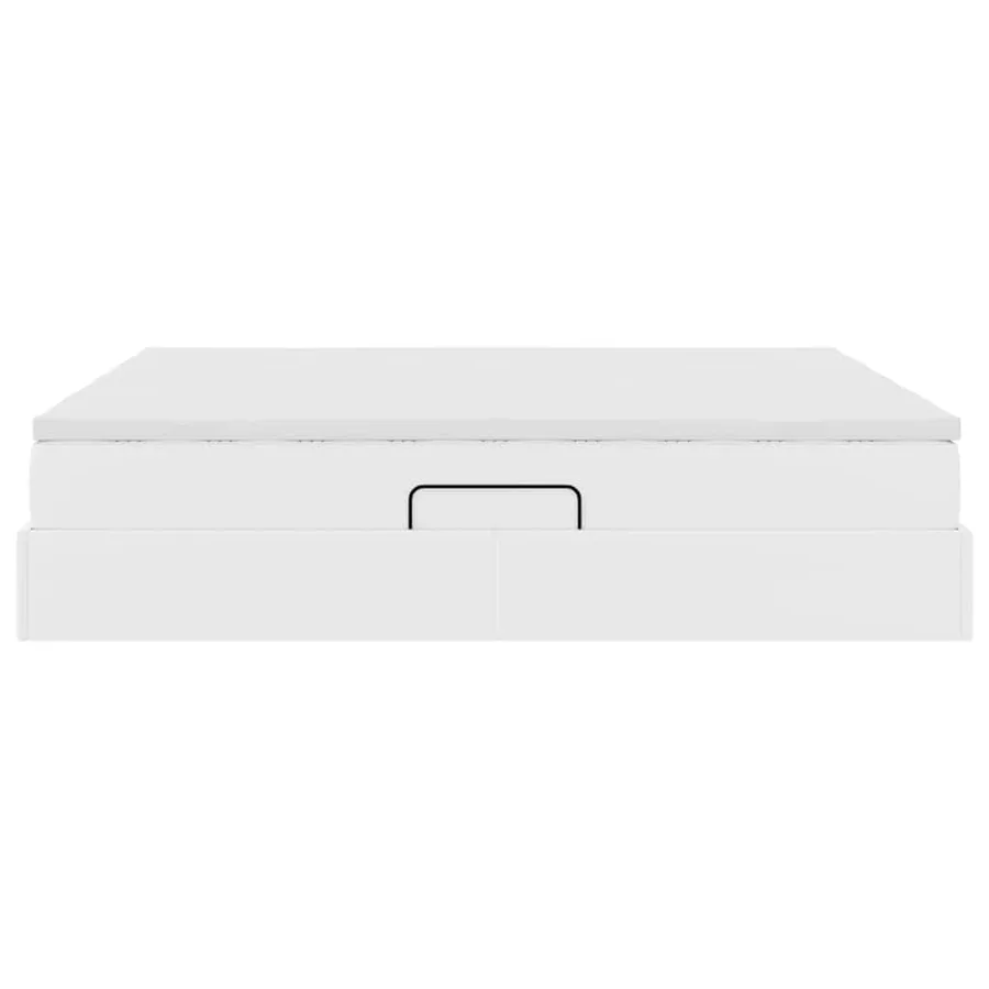 Lit avec rangement et matelas avec matelas Blanc 200 x 200 cm - 9