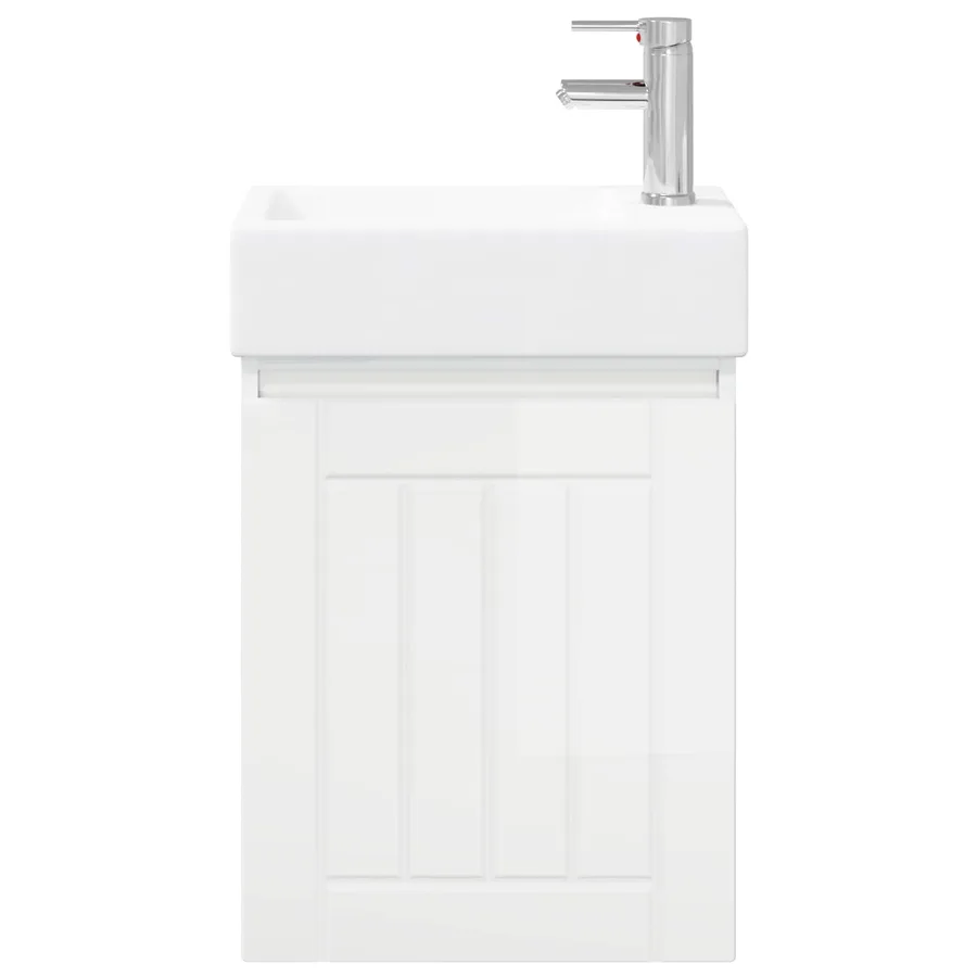 Meuble de salle de bain avec robinet Blanc brillant - 5