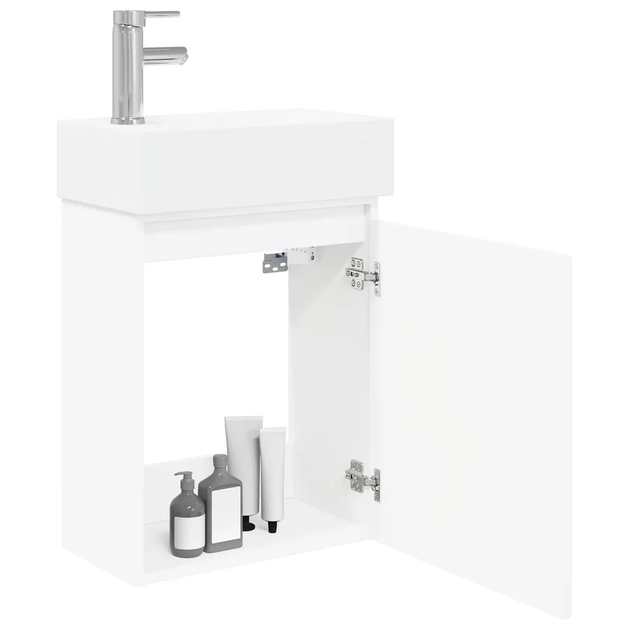 Meuble de salle de bain avec robinet Blanc 45,5 x 25,5 x 84 cm - 3