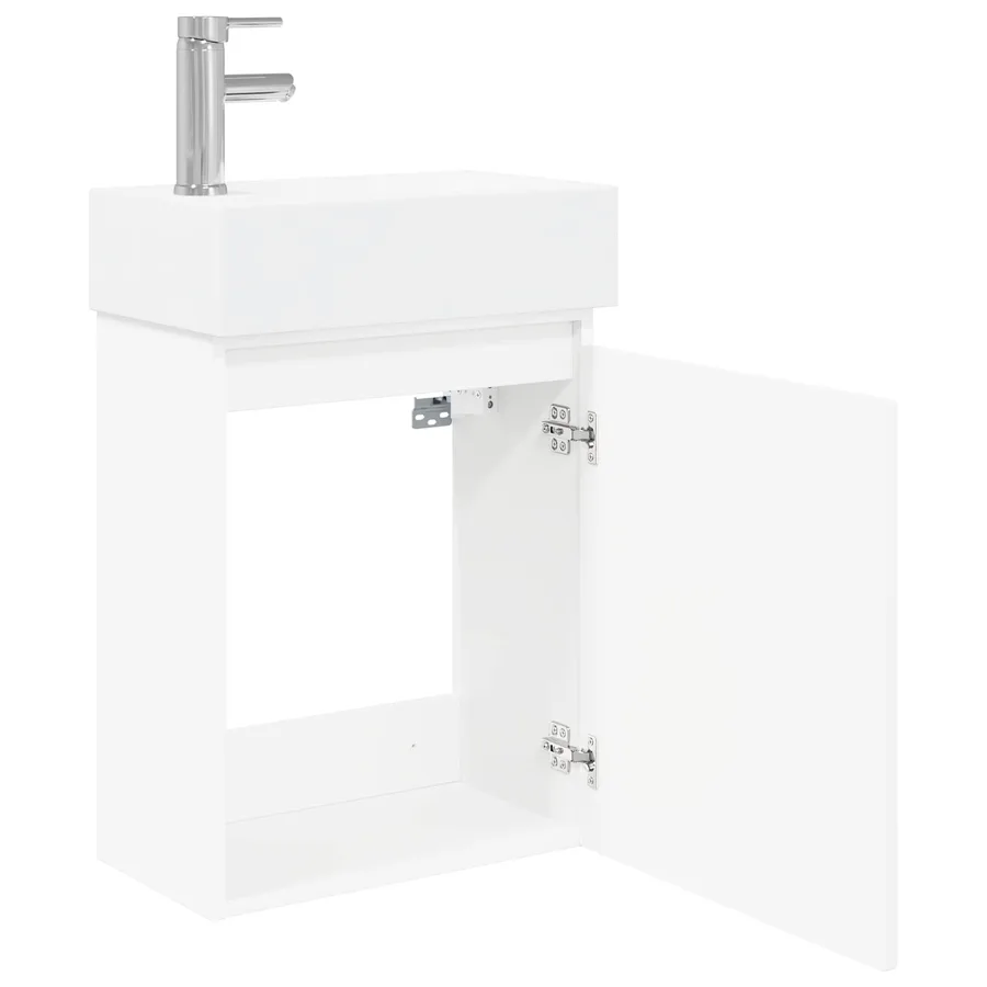 Meuble de salle de bain avec robinet Blanc 45,5 x 25,5 x 84 cm - 4
