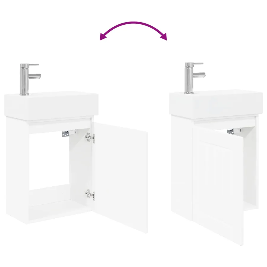 Meuble de salle de bain avec robinet Blanc 45,5 x 25,5 x 84 cm - 9