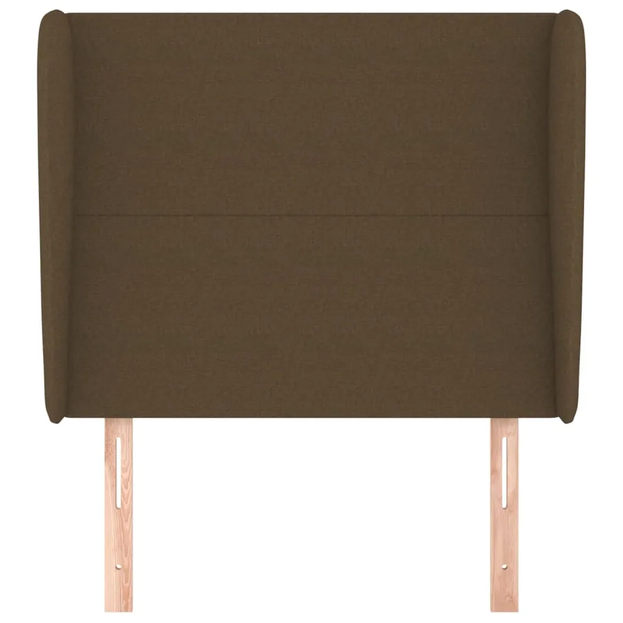 Tête de lit avec oreilles Marron foncé 83x23x118/128 cm Tissu - 3