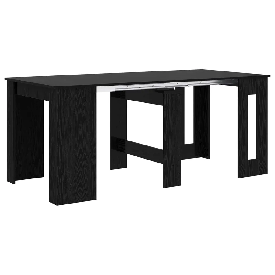 Table à dîner 180 x 85 x 75 cm Bois d'ingénierie Chêne noir - 2