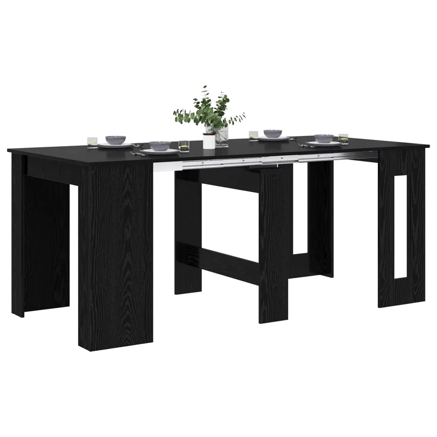 Table à dîner 180 x 85 x 75 cm Bois d'ingénierie Chêne noir - 3