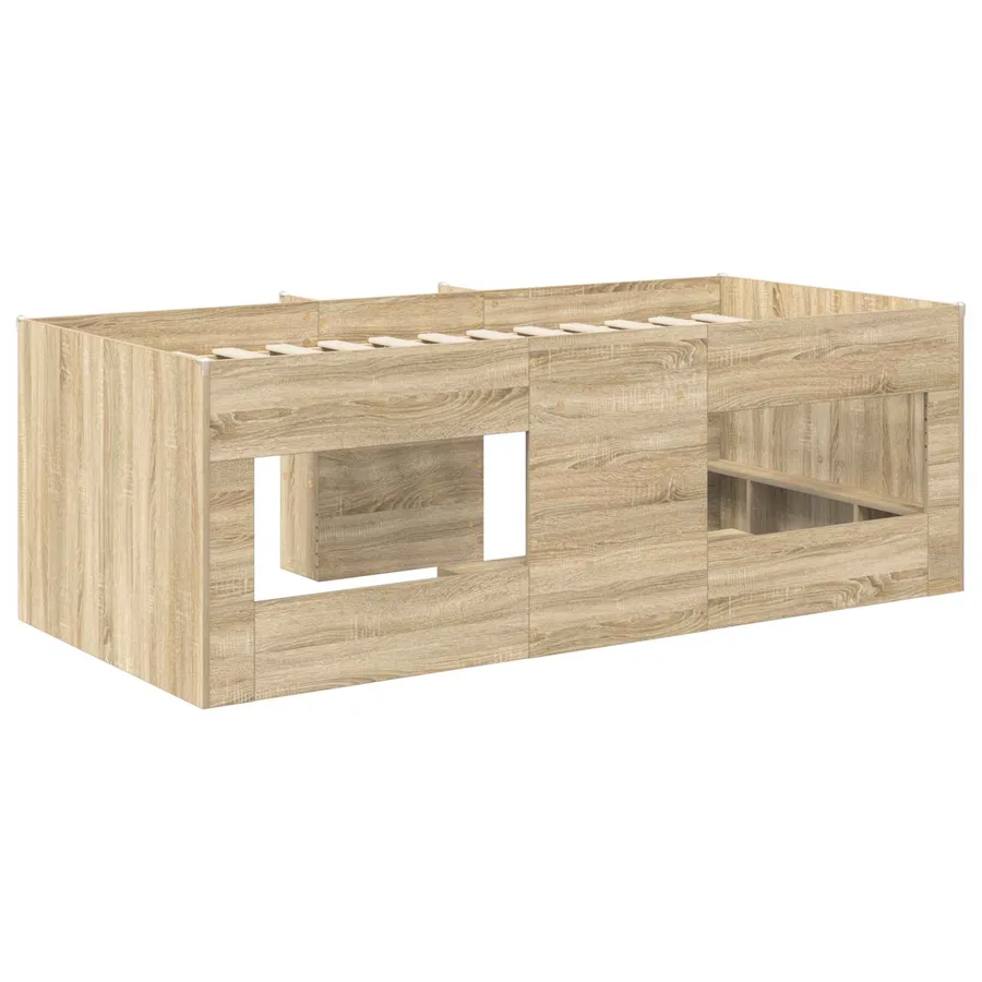 Cadre de Lit Élevé pour Enfants Chêne Sonoma 75 x 190 cm - 6