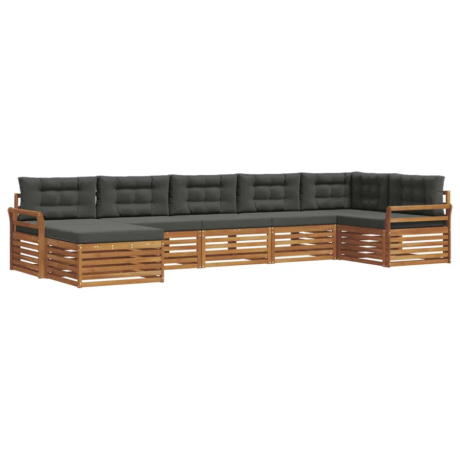 Ensemble de canapés d'extérieur 7 pcs Naturel et Anthracite - 2