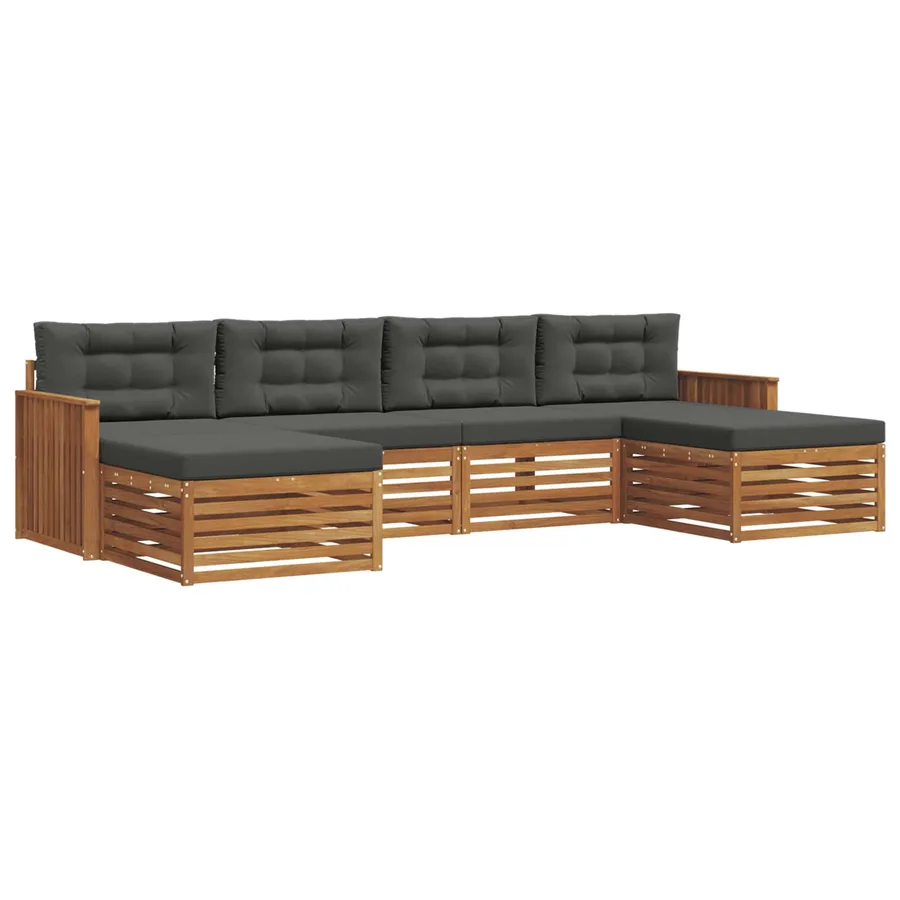 Ensembles de canapés avec coussin 6 pcs Naturel et Anthracite - 2