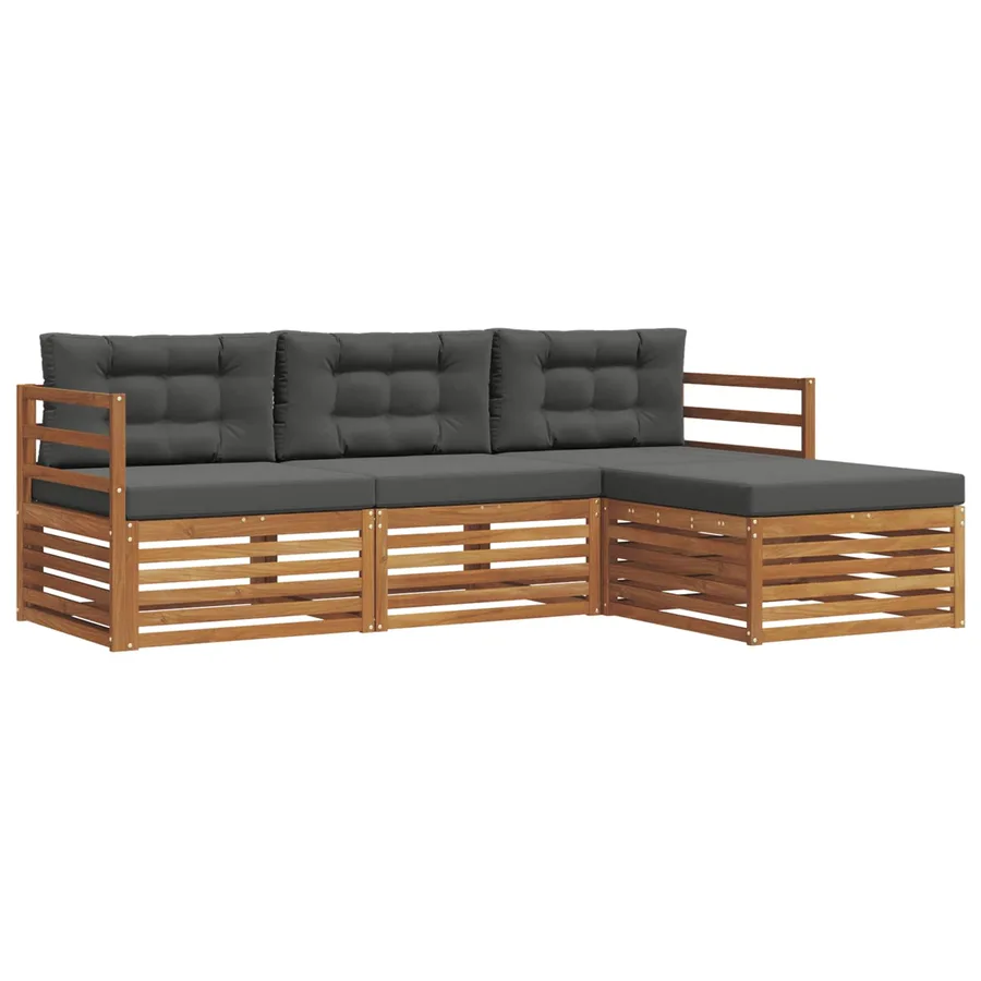 Ensemble de canapés d'extérieur Naturel et Anthracite - 2