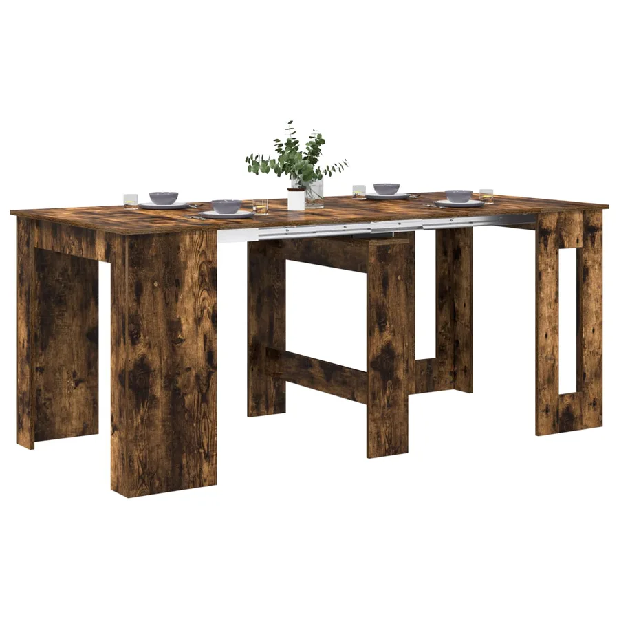 Table à dîner 180 x 85 x 75 cm Bois d'ingénierie Chêne fumé - 3