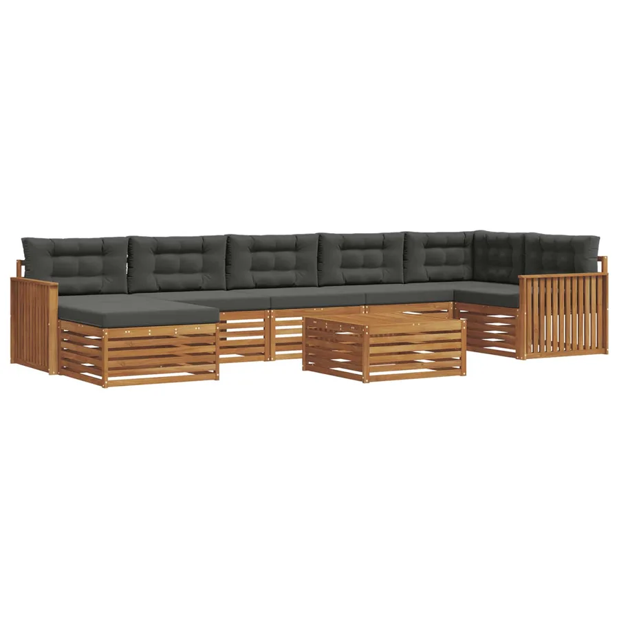 Ensemble de canapés d'extérieur 8 pcs Naturel et Anthracite - 2