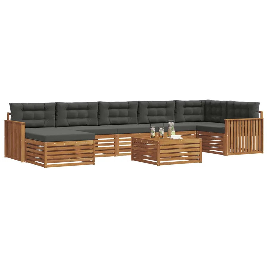 Ensemble de canapés d'extérieur 8 pcs Naturel et Anthracite - 3