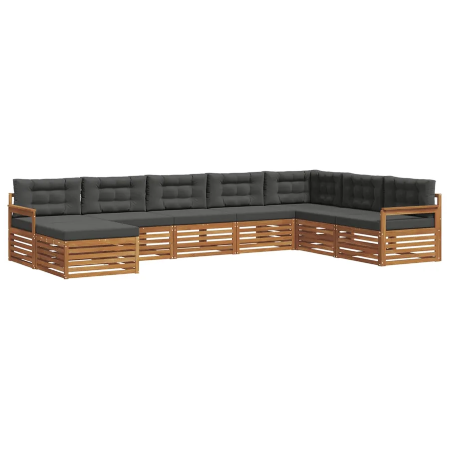 Ensemble de canapés d'extérieur 8 pcs Naturel et Anthracite - 2