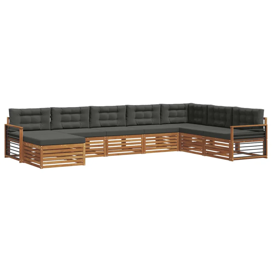 Ensemble de canapés d'extérieur 8 pcs Naturel et Anthracite - 2