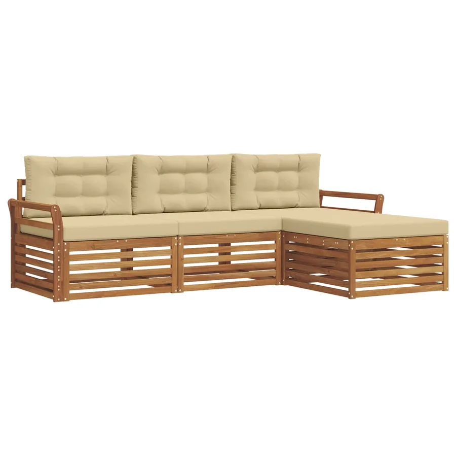 Ensemble de canapés d'extérieur avec coussin Naturel et Beige - 2