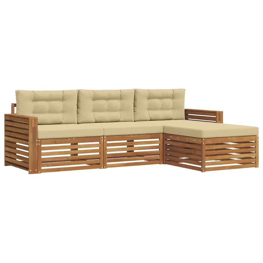 Ensemble de canapés d'extérieur avec coussin Naturel et Beige - 2